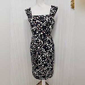Elegant Black and White Floral Dress London Times 8
